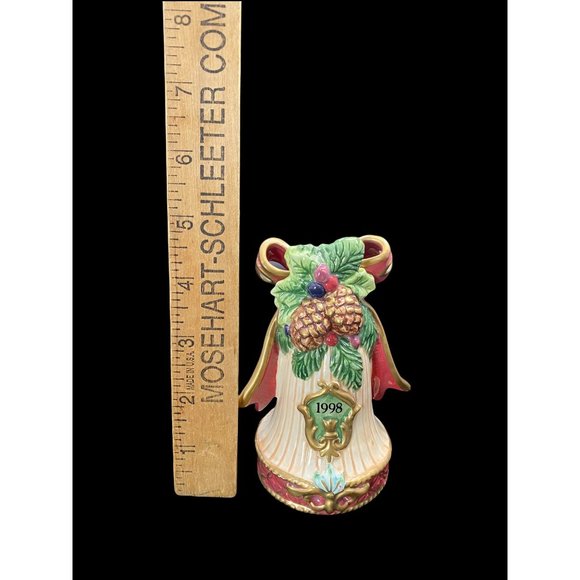 Fitz And Floyd Collector's Series Bells Florentine Christmas Annual Bell 1998 Ed - Picture 8 of 9